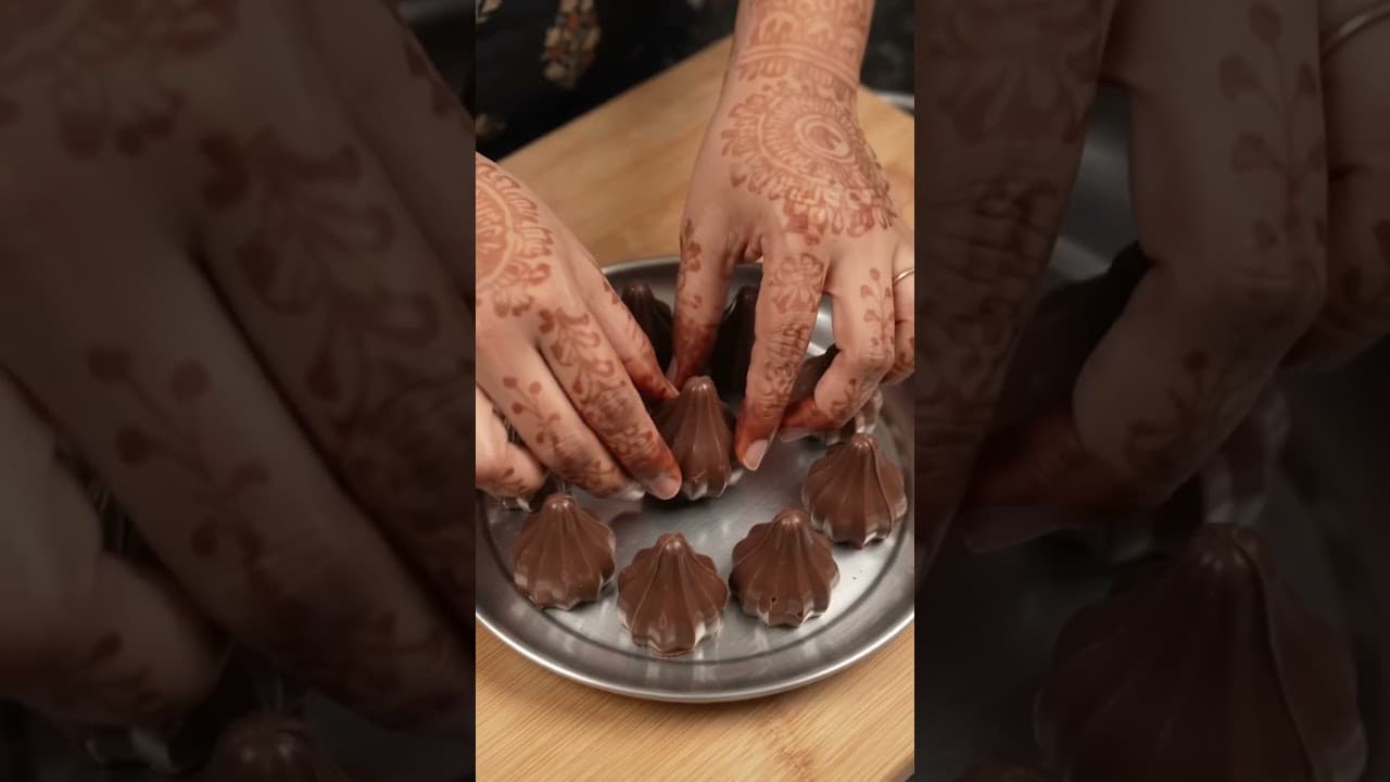 Lord Ganesha Pooja with home-made chocolate Modak ￼