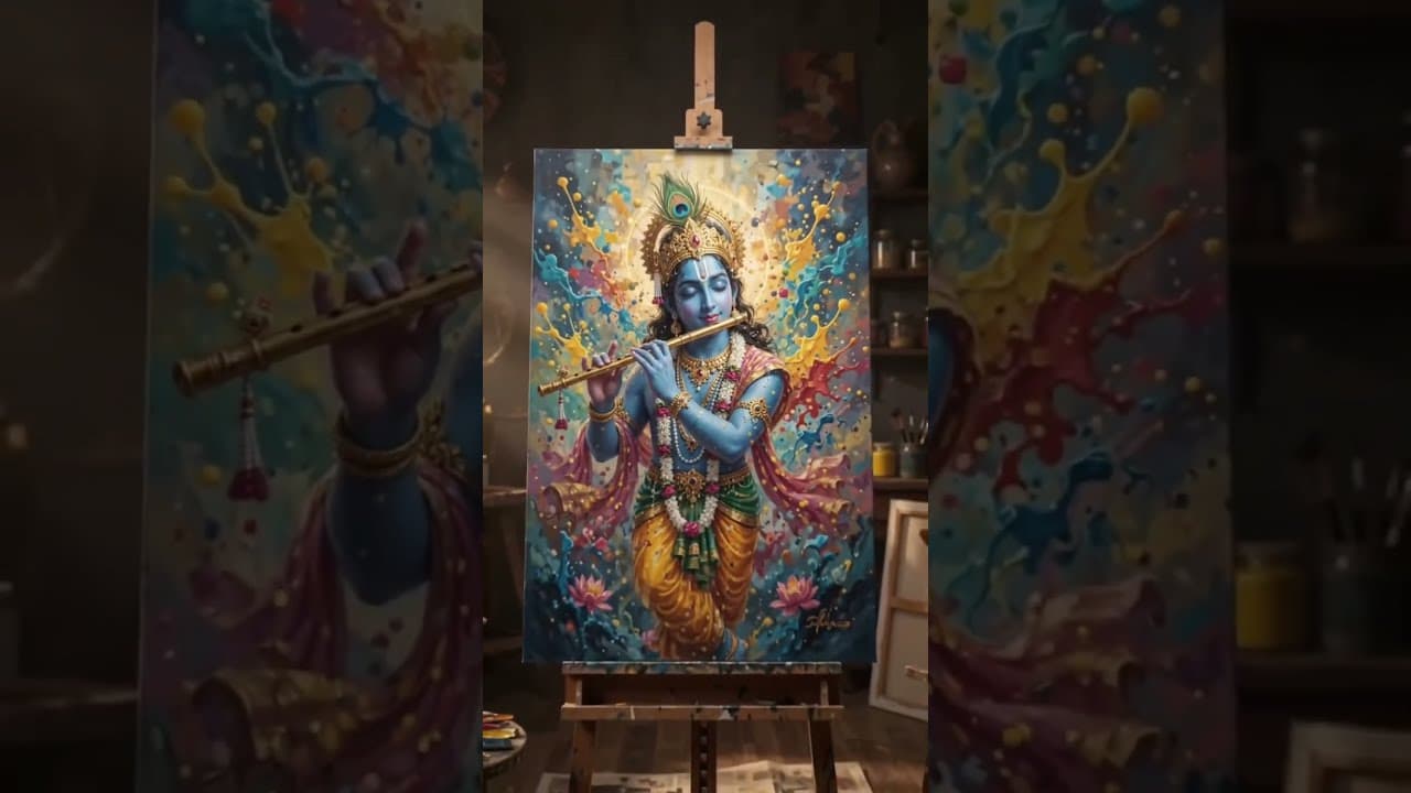 हर रंग की बूँद में… छुपे हैं मेरे कान्हा! 💙🦚